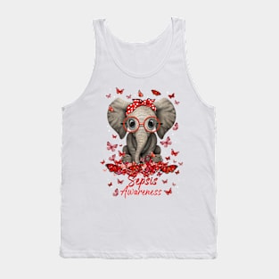 Sepsis Awareness Elephant Ribbon Tank Top